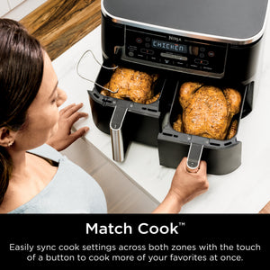 Ninja - Foodi 6-in-1 10-qt. XL 2-Basket Air Fryer with DualZone Technology & Smart Cook System - Black