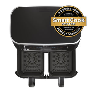 Ninja - Foodi 6-in-1 10-qt. XL 2-Basket Air Fryer with DualZone Technology & Smart Cook System - Black