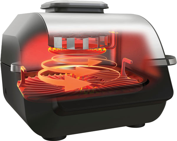 Ninja - Foodi 6-in-1 Countertop Indoor Grill with 4-quart Air Fryer, Roast, Bake, Broil, Dehydrate - Stainless Steel