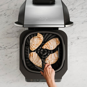 Ninja - Foodi 6-in-1 Countertop Indoor Grill with 4-quart Air Fryer, Roast, Bake, Broil, Dehydrate - Stainless Steel