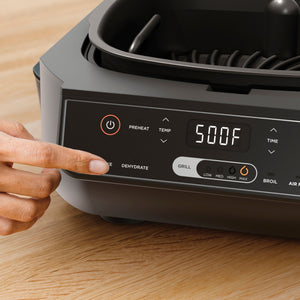 Ninja - Foodi 6-in-1 Countertop Indoor Grill with 4-quart Air Fryer, Roast, Bake, Broil, Dehydrate - Stainless Steel