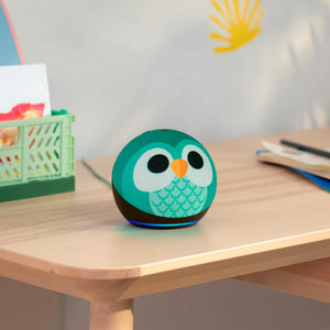 Echo Dot Kids with Alexa (newest model), Designed for kids, w/ parental controls, Includes 1 Year of Amazon Kids+ - Owl