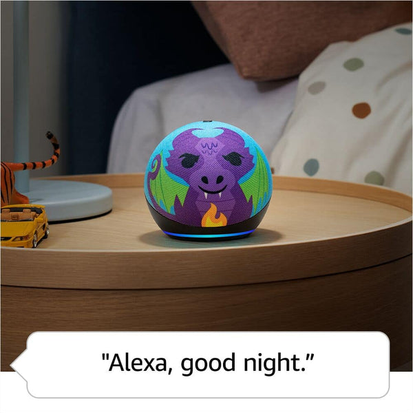 Echo Dot Kids with Alexa (newest model), Designed for kids, w/ parental controls, Includes 1 Year of Amazon Kids+ - Owl