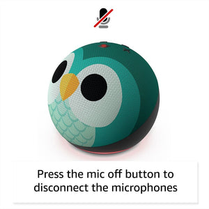 Echo Dot Kids with Alexa (newest model), Designed for kids, w/ parental controls, Includes 1 Year of Amazon Kids+ - Owl