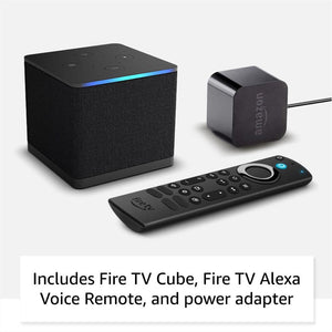 Amazon - Fire TV Cube, with AI-powered Fire TV Search, Hands-free streaming device w/ Alexa, Wi-Fi 6E, 16 GB, 4K Ultra HD - Black