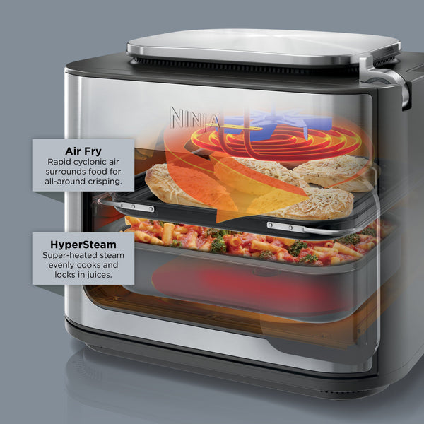 Ninja - Combi All-in-One Multicooker, Oven, & Air Fryer, Complete Meals in 15 Mins, 14-in-1, Combi Cooker + Air Fry - Stainless Steel