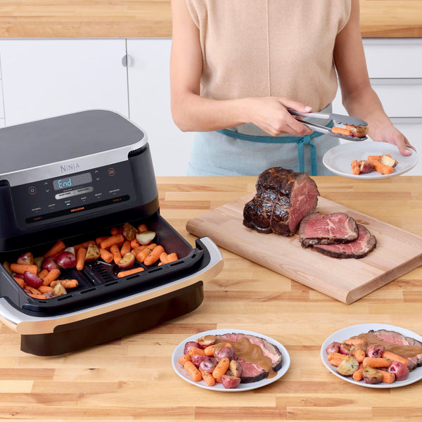 Ninja - Foodi DualZone FlexBasket Air Fryer with 7-qt MegaZone - Black