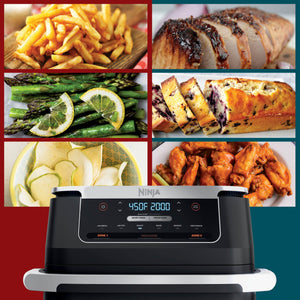 Ninja - Foodi DualZone FlexBasket Air Fryer with 7-qt MegaZone - Black
