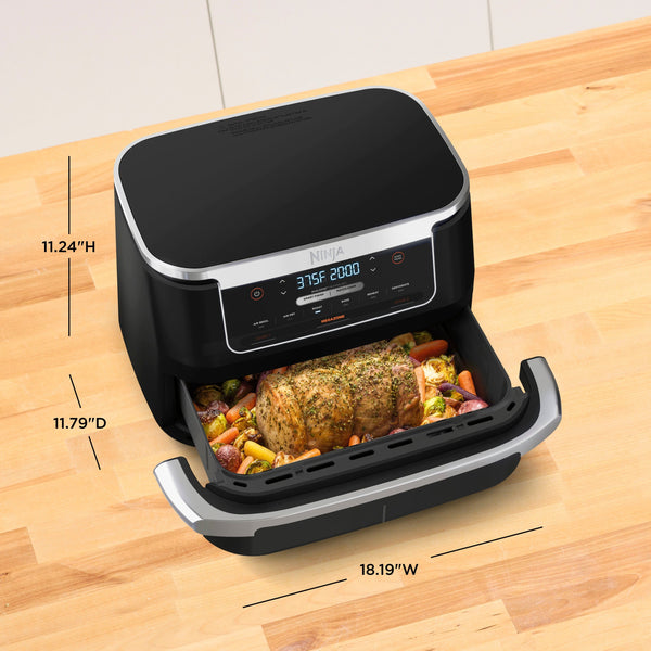 Ninja - Foodi DualZone FlexBasket Air Fryer with 7-qt MegaZone - Black