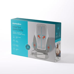 Homedics - Shiatsu + Kneading & Vibration Massage Cushion with Heat - Gray