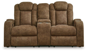 Wolfridge - Sofá biplaza reclinable eléctrico con consola/reposacabezas ajustable - Brindle