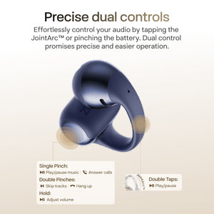 Shokz - OpenDots 2 Open-Ear Clip-On True Wireless Bluetooth Earbuds - Navy Blue
