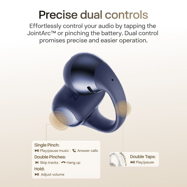 Shokz - OpenDots 2 Open-Ear Clip-On True Wireless Bluetooth Earbuds - Navy Blue