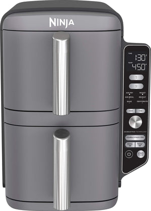 Ninja - DoubleStack XL 10 QT, 6-in-1, 2-Basket Air Fryer, Space Saving Design - Gray