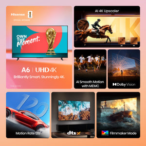 Hisense - 65" Class A6 4K UHD Series LED HDR Smart Fire TV (2025)