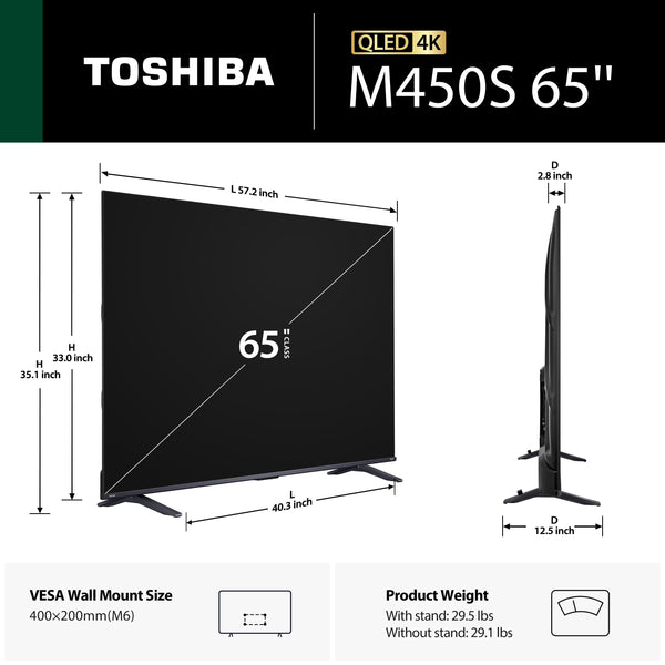 Toshiba - 65" Class M450 QLED Series 4K UHD Smart Fire TV