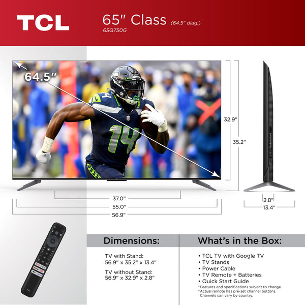 TCL - 65" Class Q7 Series QLED 4K UHD HDR Smart TV with Google TV (2023)