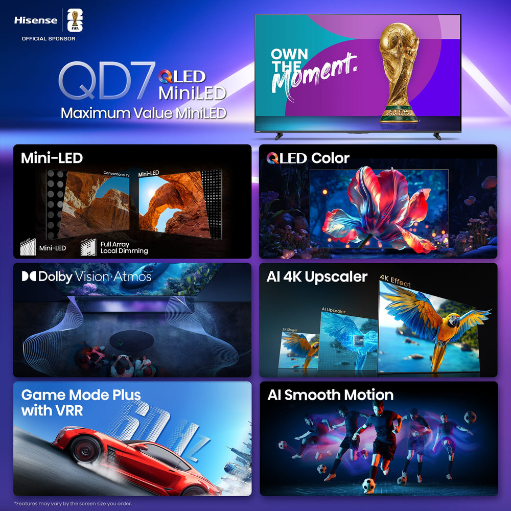 Hisense - 65" Class QD7 Series MiniLED QLED 4K UHD HDR Smart Fire TV (2025)