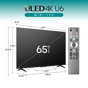 Hisense - 65" Class U6 Series Mini-LED 4K UHD QLED Smart Google TV (2024)