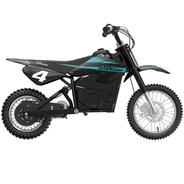 Razor - MX650 Dirt Rocket Off-Road Motocross Electric Ride-On Bike w/ 10 miles Max Operating Range and 17 mph Max Speed - Black/Teal