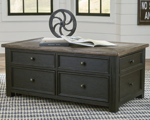Tyler Creek - Lift Top Cocktail Table - Grayish Brown / Black
