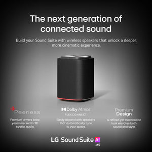 LG - Sound Suite M5 Wireless Spatial Speaker with Wi-Fi and Apple Airplay 2 - Black