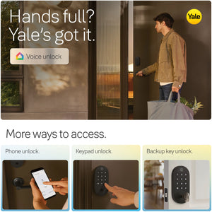 Yale - Smart Lock with Matter, Designed for Google Home; Electronic Deadbolt with Pushbutton Keypad - Matte Black