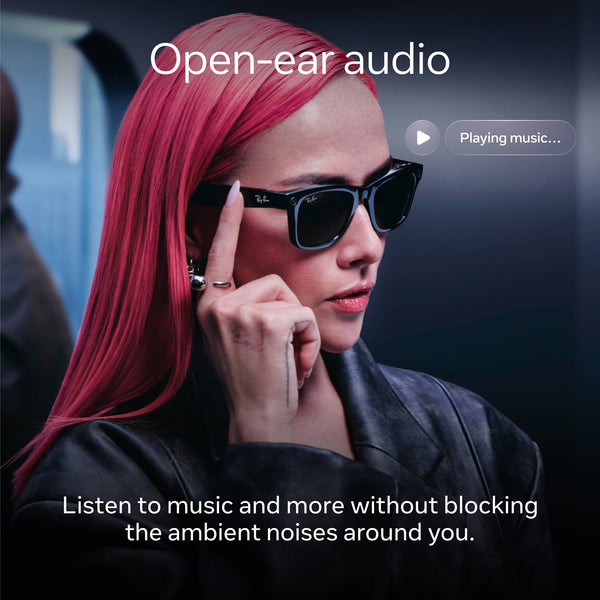 Ray-Ban Meta - Wayfarer (Gen 2) glasses with Meta AI, Audio, Photo, Video Compatability - Transitions Grey lenses - Matte Black