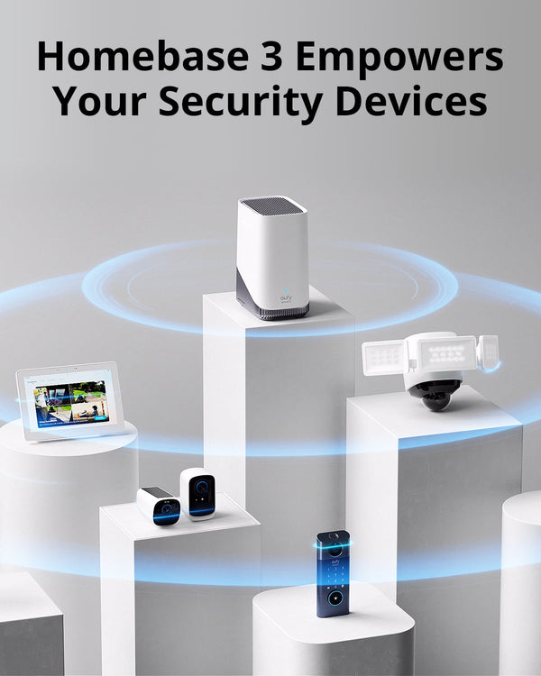 eufy - S380 HomeBase 3 Indoor Wired Base Station with 16GB of Storage Built In - White