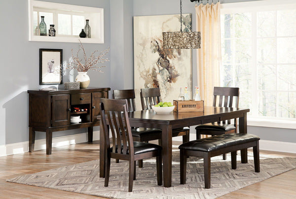 Haddigan - Dining Table With Side Chairs #6pc.table,4chairs,bench
