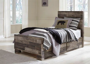 Derekson - Panel Bed #twin #2drawers