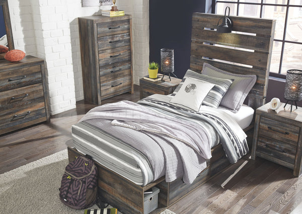Drystan - Youth Panel Bedroom Set #5pc.bed,dresser,mirror,2nightstands #twin #2drawers