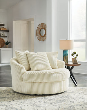 Lindyn - Oversized Swivel Accent Chair #beige