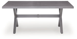 Half Moon Beach - Rectangular Dining Table With Umbrella Option - Gray