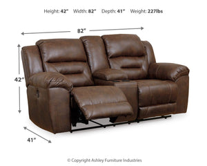 Stoneland - Power Reclining Loveseat #darkbrown