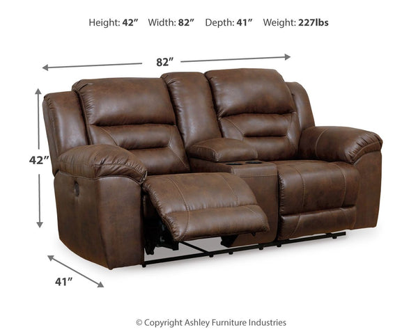 Stoneland - Power Reclining Loveseat #darkbrown