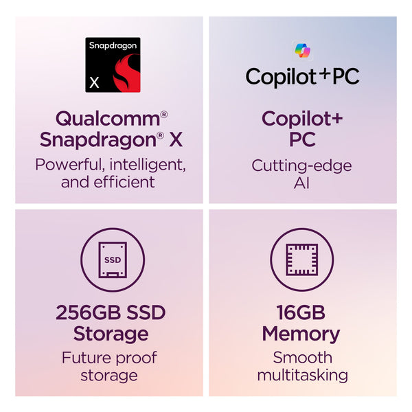 Lenovo - IdeaPad Slim 3x - Copilot+ PC - 15.3" 2k Touchscreen Laptop - Snapdragon X 2025 - 16GB Memory - 256GB SSD - Luna Grey
