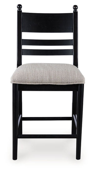 Greddinton - Upholstered Barstool (Set of 2) #black