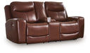 Bexhurst - Power Reclining Loveseat With Console / Adjustable Headrest #darkbrown
