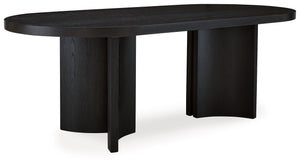 Rowanbeck - Mesa de comedor ovalada - Negra