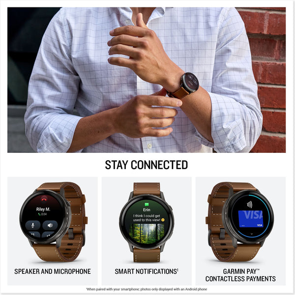 Garmin - Venu 4 GPS Smartwatch 45 mm Fiber-reinforced polymer - Slate - (2025)