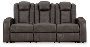 Fyne-dyme - Power Reclining Sofa With Adj Headrest #darkgray
