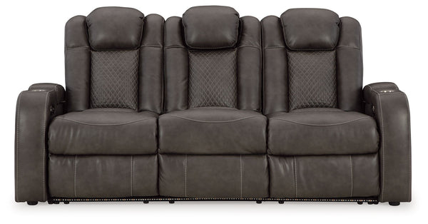 Fyne-dyme - Power Reclining Sofa With Adj Headrest #darkgray