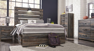 Drystan - Panel Bed #full #2sidedrawers|4sidedrawers