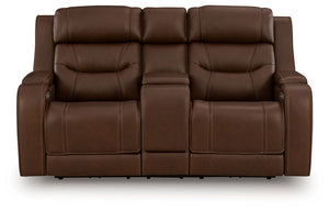 Knightington - Power Reclining Loveseat With Audio Seating #darkbrown