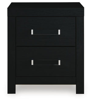 Maeling - Two Drawer Night Stand #black