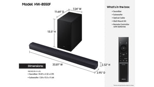 Samsung - B-Series HW-B550F 2.1Ch DTS Virtual:X Soundbar with Subwoofer - Titan Black