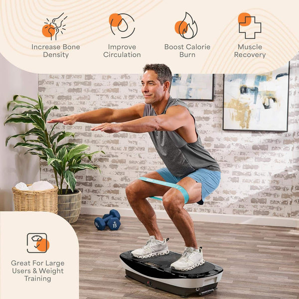 LifePro - Rumblex Max 4D Vibration Plate Exercise Machine with Loop Resistance Bands - Black