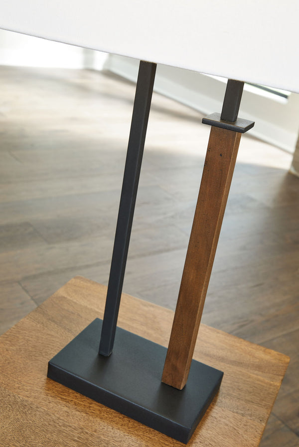 Voslen - Lámpara de mesa metálica (juego de 2) - Negro / Marrón