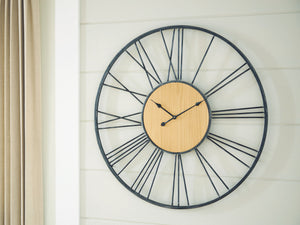 Brockett - Reloj de Pared - Negro / Natural